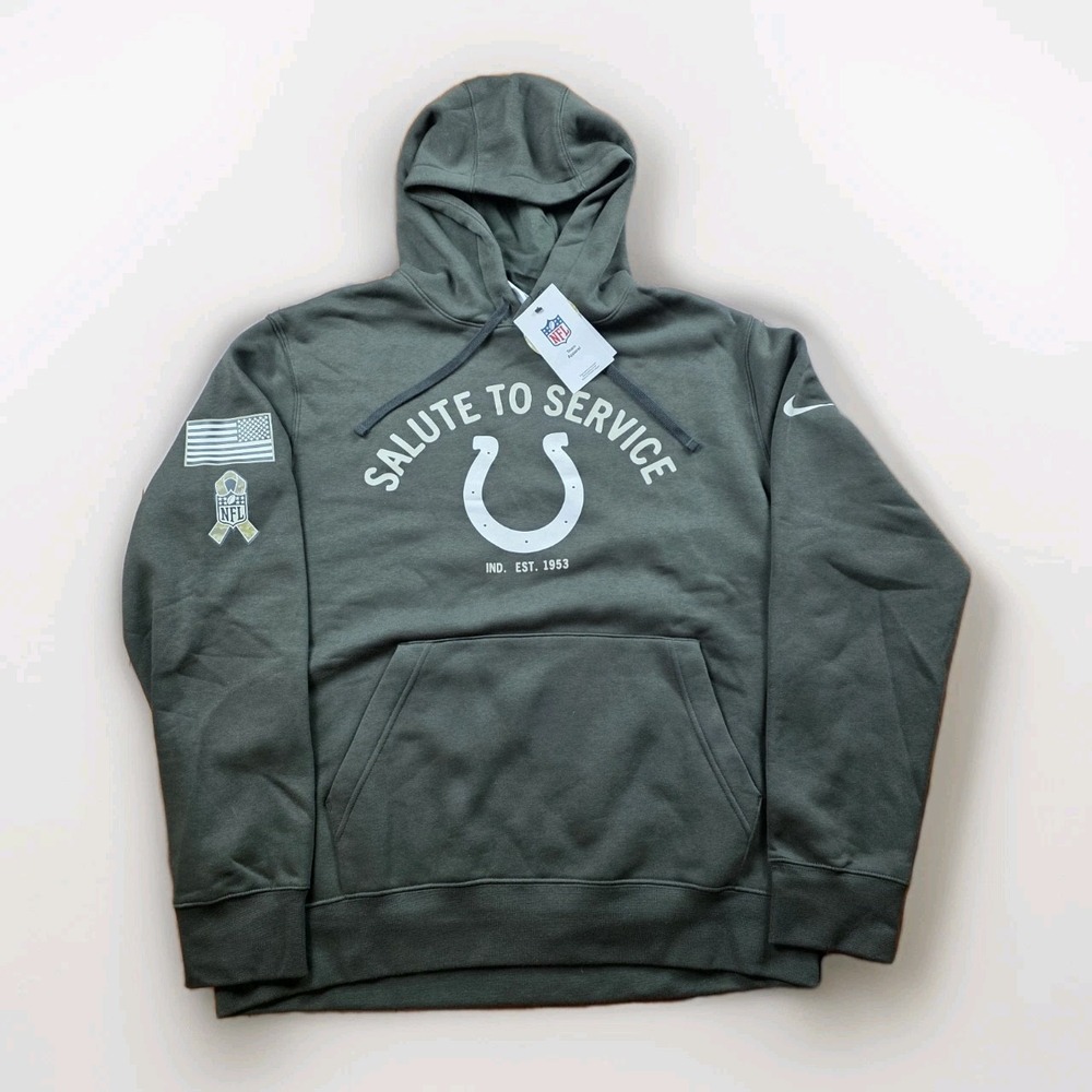 Nike Indianapolis Colts Salute to Service Hoodie Mens Large Olive Green NFL